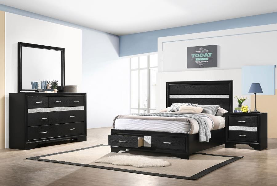 Miranda 4-piece Full Bedroom Set Black-zoom-1