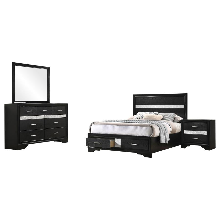 Miranda 4-piece Full Bedroom Set Black-2