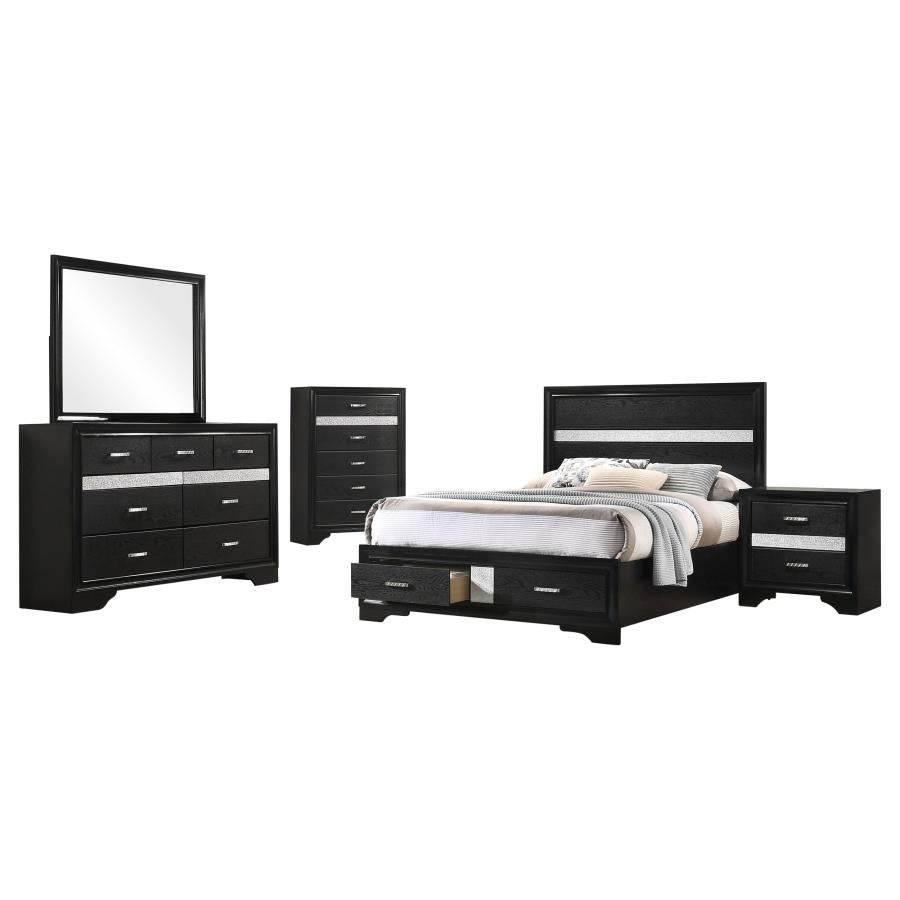 Miranda 5-piece Full Bedroom Set Black-zoom-2