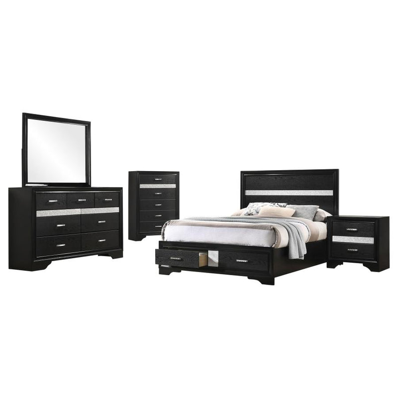 Miranda 5-piece Full Bedroom Set Black-zoom-