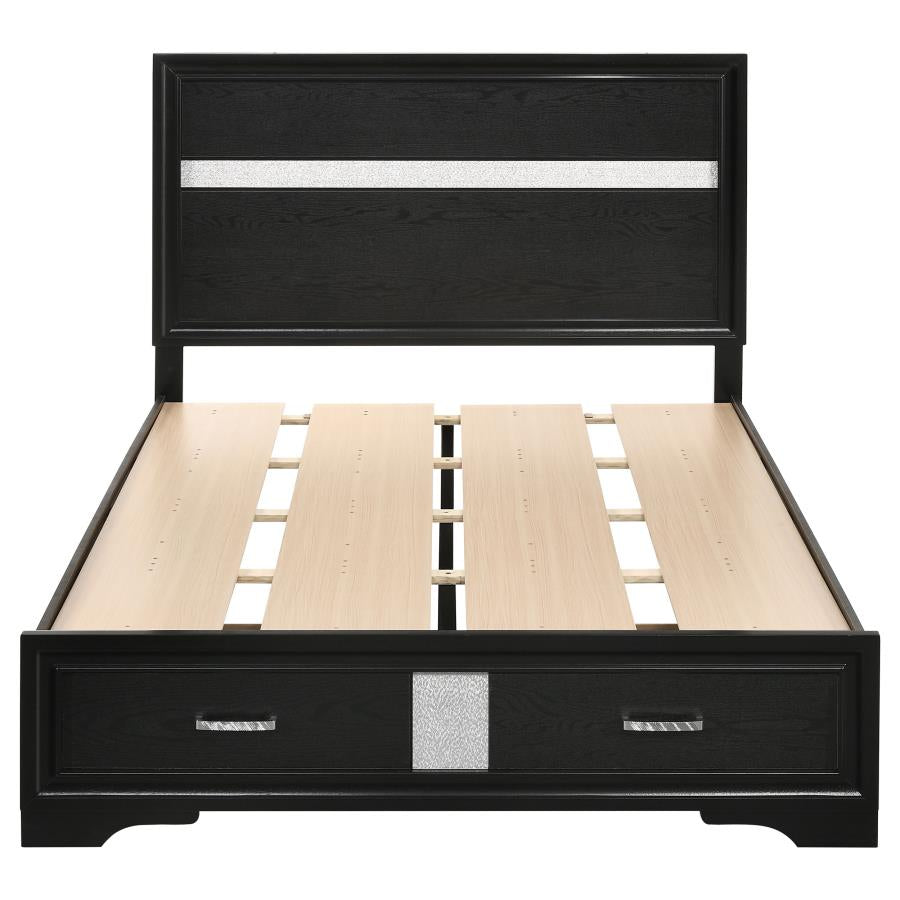 Miranda 51-inch Wood Full Storage Panel Bed Black-4