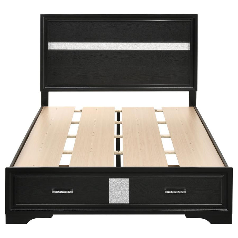 Miranda 51-inch Wood Full Storage Panel Bed Black-zoom-
