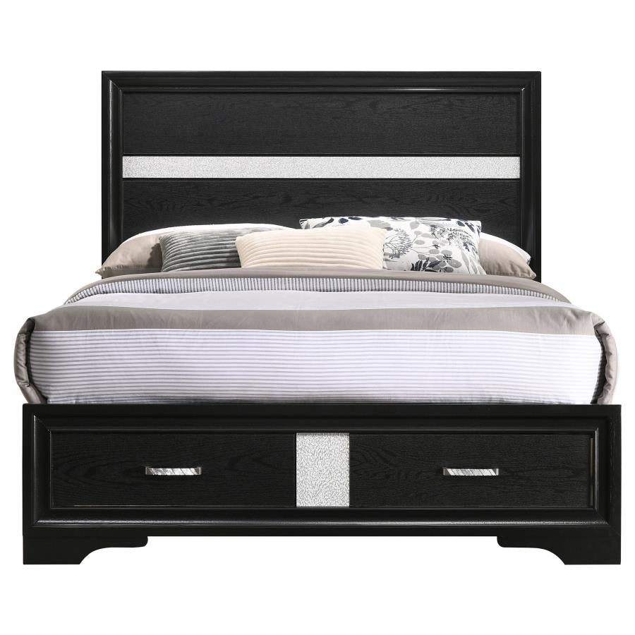 Miranda 51-inch Wood Full Storage Panel Bed Black-zoom-5