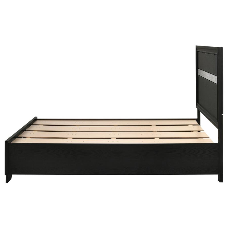 Miranda 51-inch Wood Full Storage Panel Bed Black-zoom-
