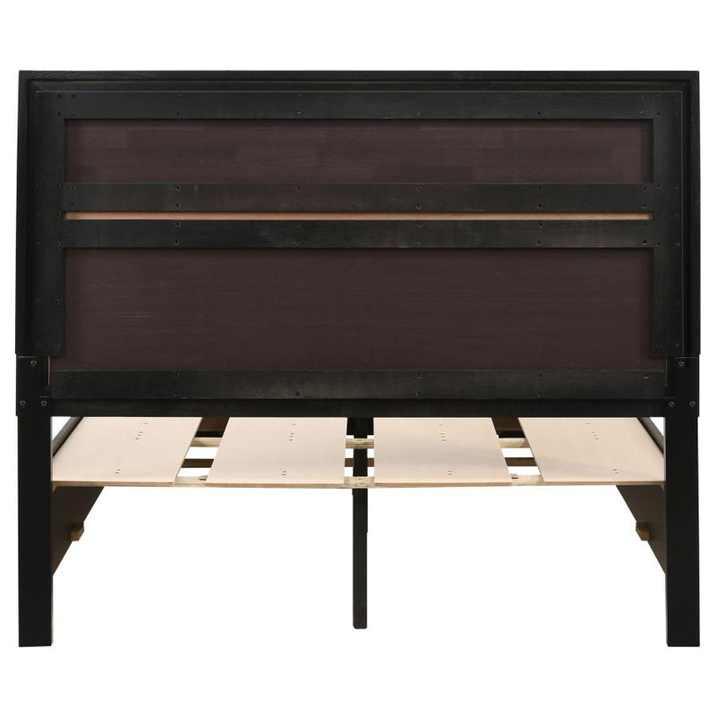 Miranda 51-inch Wood Full Storage Panel Bed Black-zoom-