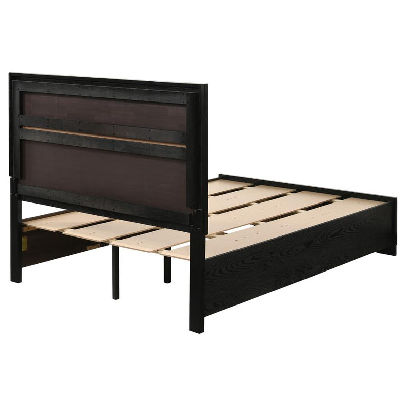 Miranda 51-inch Wood Full Storage Panel Bed Black-zoom-
