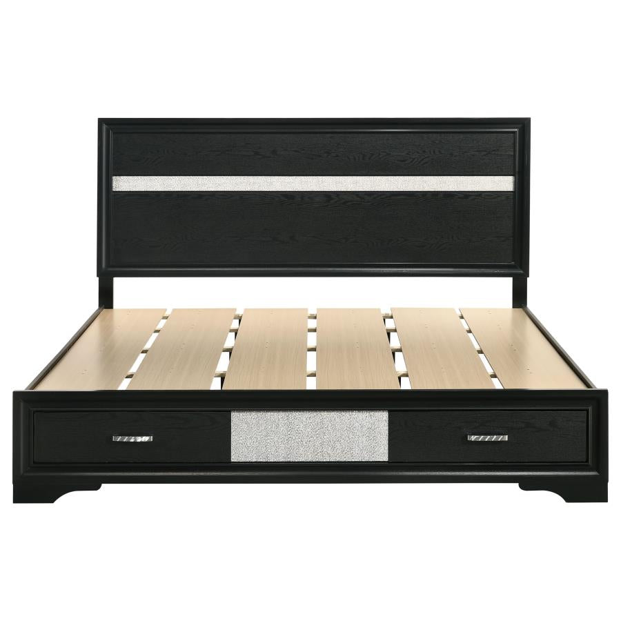 Miranda 51-inch Wood Eastern King Storage Panel Bed Black-zoom-4