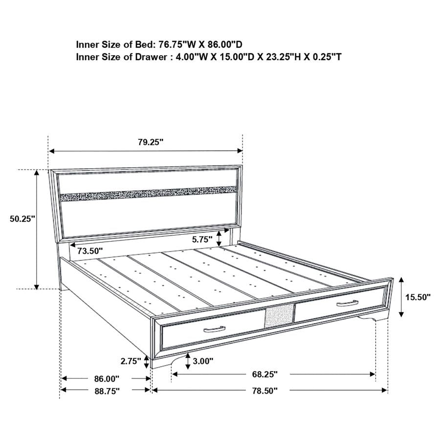 Miranda 4-piece California King Bedroom Set Black-17