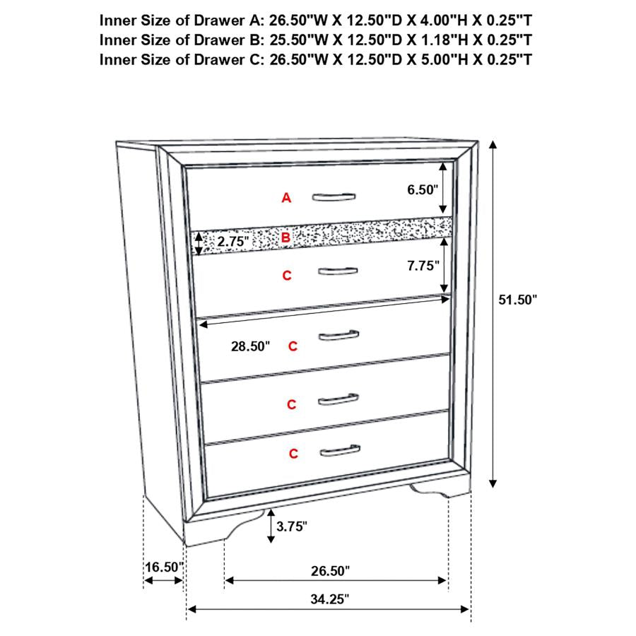 Miranda 5-piece Queen Bedroom Set Black-19