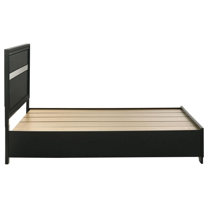 Miranda 51-inch Wood Queen Storage Panel Bed Black-zoom-