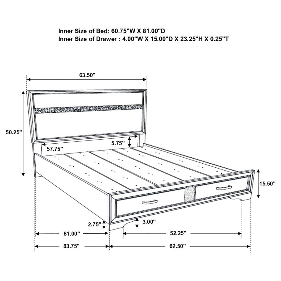 Miranda 51-inch Wood Queen Storage Panel Bed Black-zoom-9