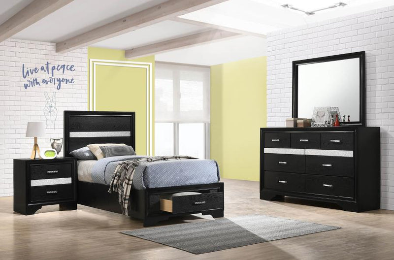 Miranda 4-piece Twin Bedroom Set Black-zoom-