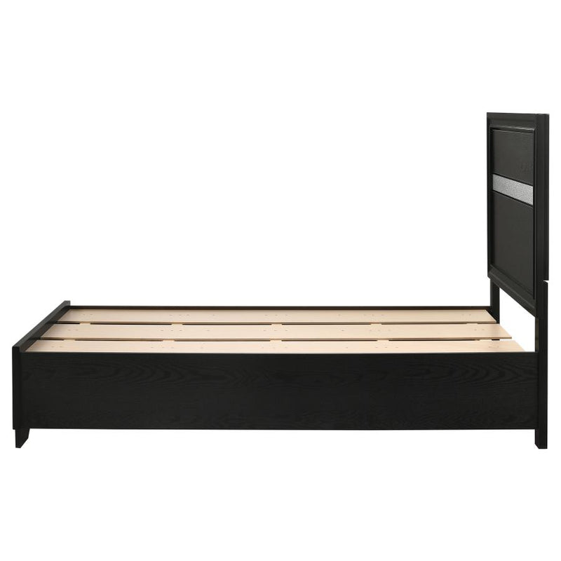 Miranda 51-inch Wood Twin Storage Panel Bed Black-zoom-