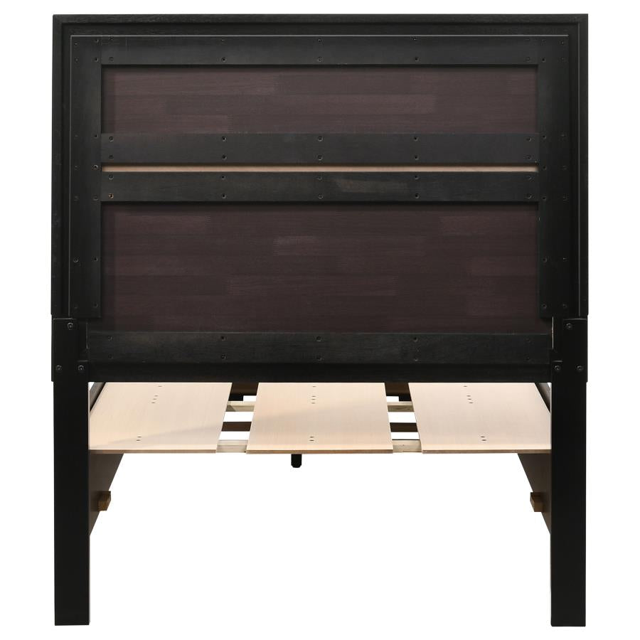 Miranda 51-inch Wood Twin Storage Panel Bed Black-zoom-8