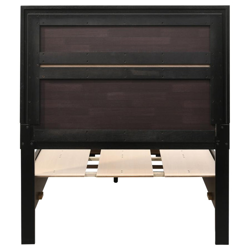 Miranda 51-inch Wood Twin Storage Panel Bed Black-zoom-