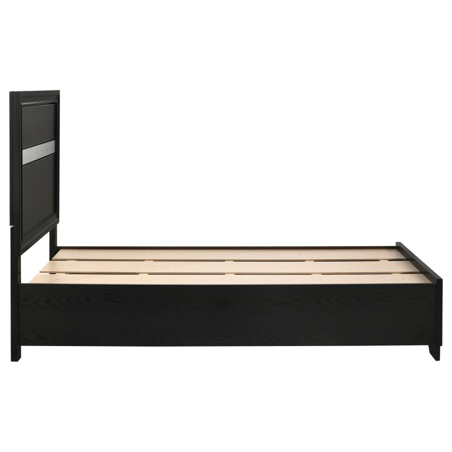 Miranda 51-inch Wood Twin Storage Panel Bed Black-zoom-10