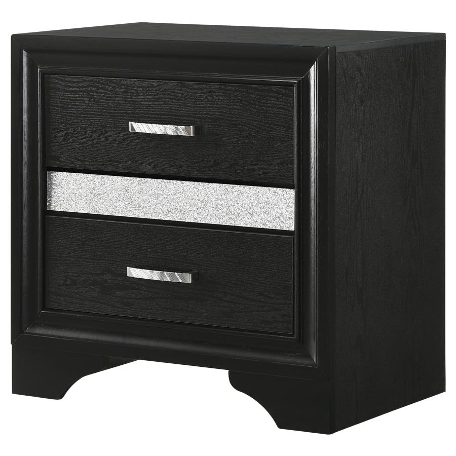 Miranda 3-drawer Nightstand Bedside Table Black-zoom-4