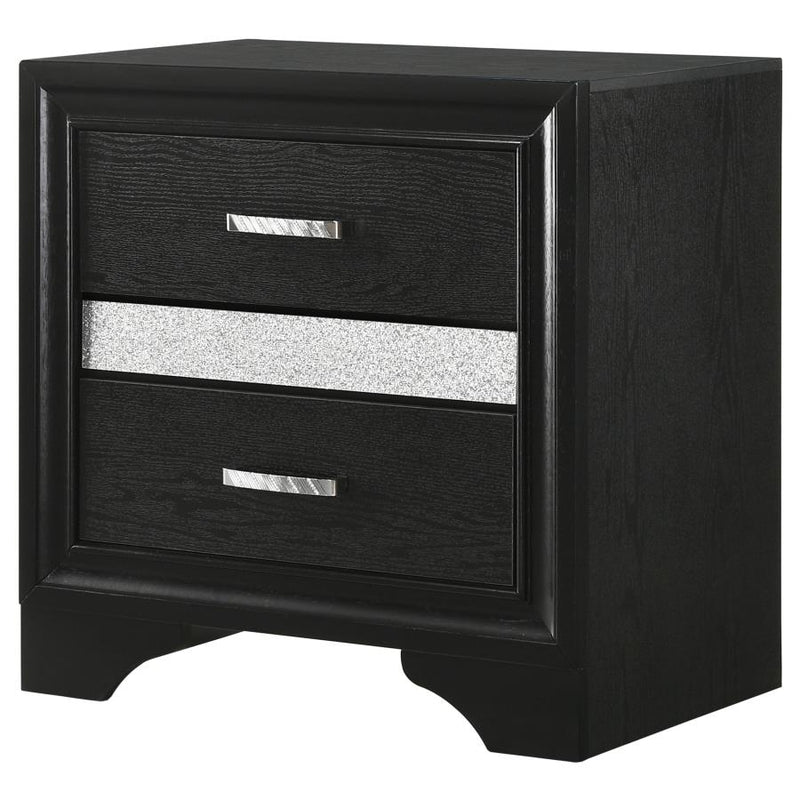 Miranda 3-drawer Nightstand Bedside Table Black-zoom-