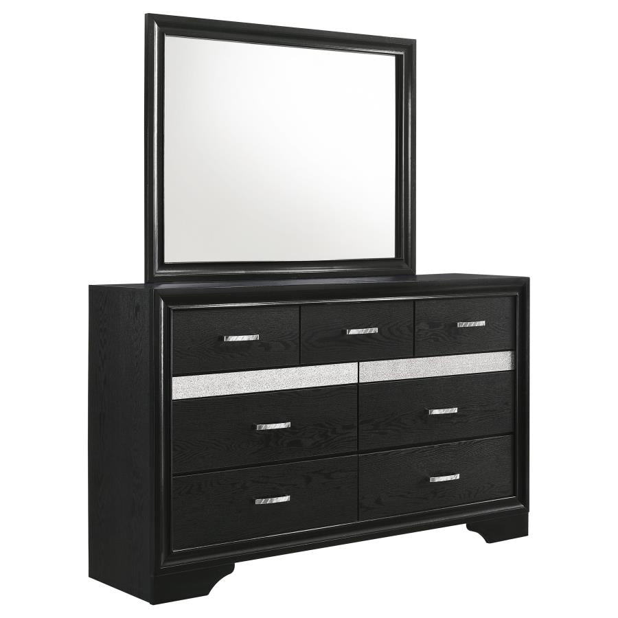 Miranda 7-drawer Dresser with Mirror Black-zoom-1