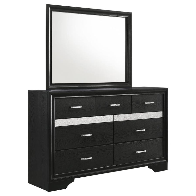 Miranda 7-drawer Dresser with Mirror Black-zoom-
