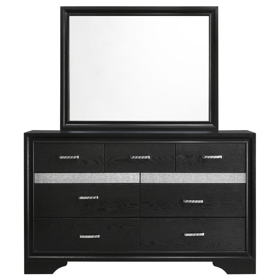 Miranda 7-drawer Dresser with Mirror Black-3