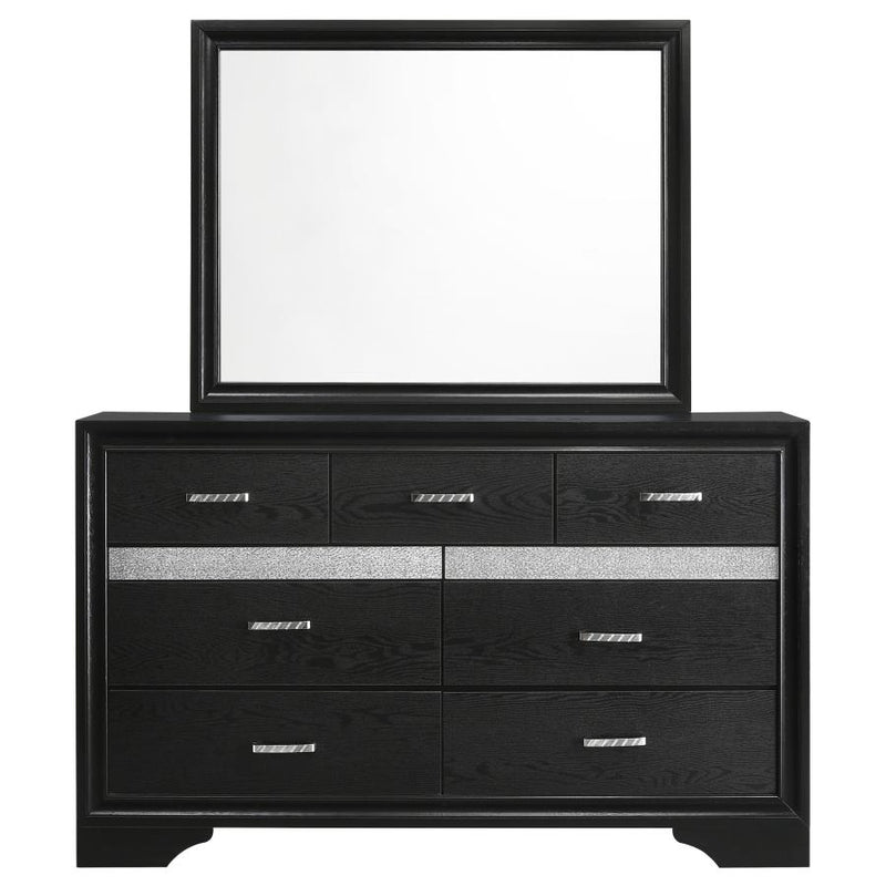 Miranda 7-drawer Dresser with Mirror Black-zoom-