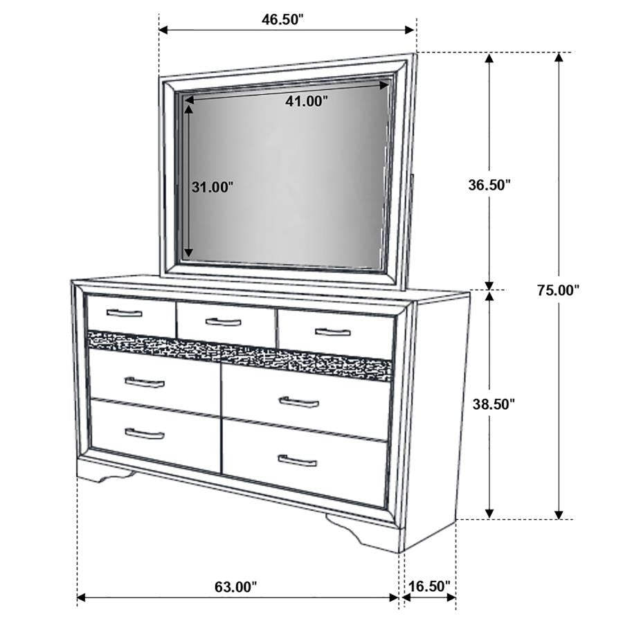 Miranda 7-drawer Dresser with Mirror Black-zoom-12