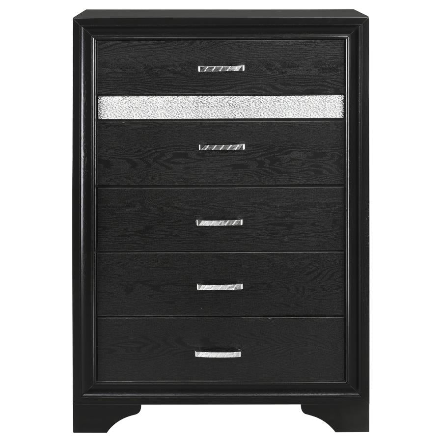 Miranda 6-drawer Bedroom Chest Black-zoom-3