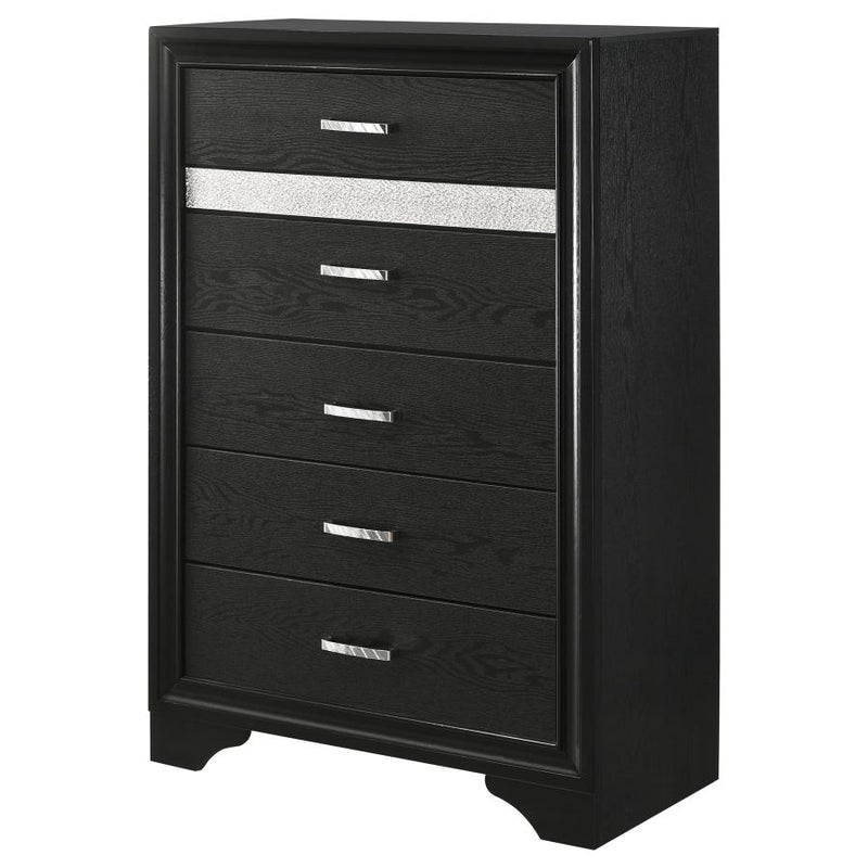 Miranda 6-drawer Bedroom Chest Black-zoom-