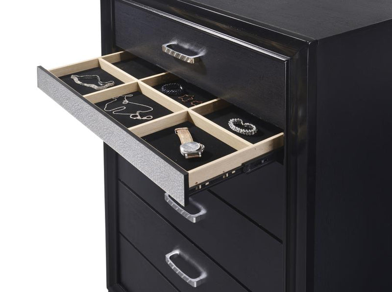 Miranda 6-drawer Bedroom Chest Black-zoom-