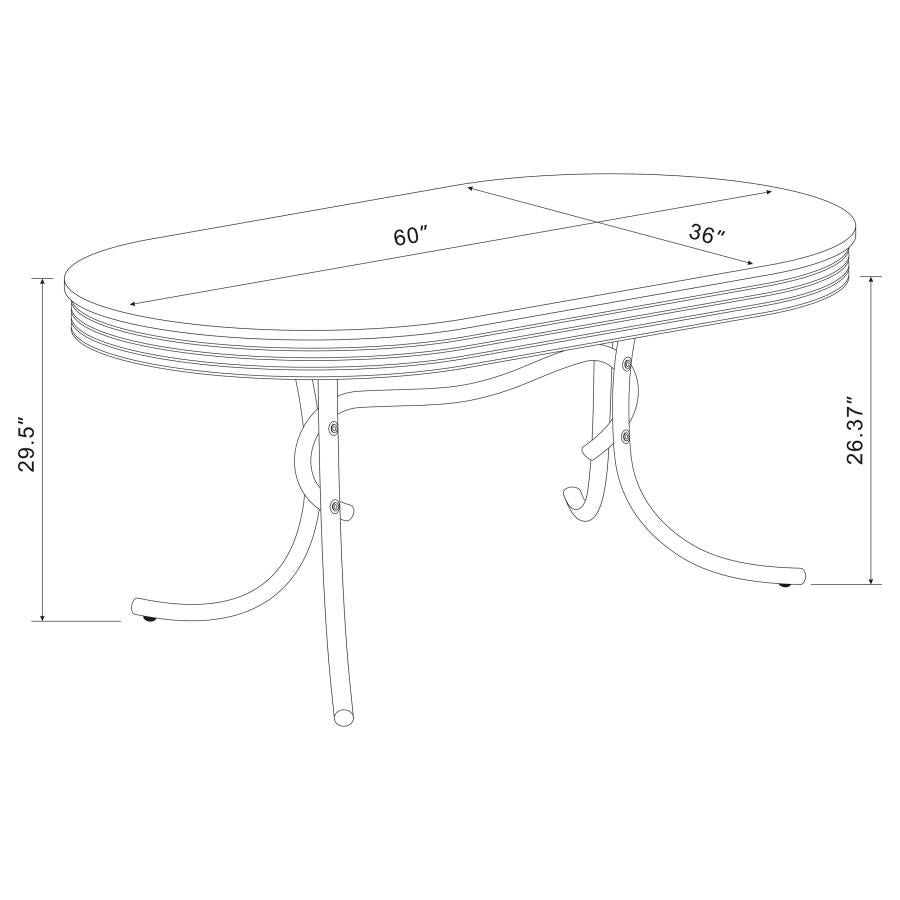 Retro 5-piece Oval Dining Table Set White and Black-zoom-9