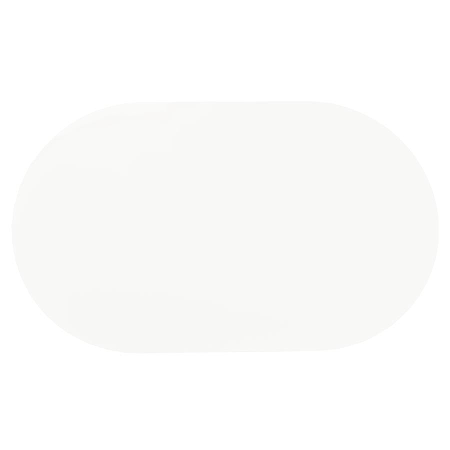 Retro Oval 60-inch Wood Top Dining Table White and Chrome-zoom-3