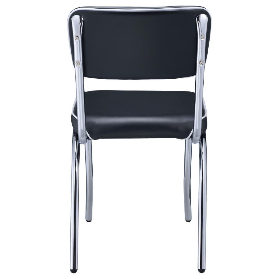Retro Upholstered Dining Side Chair Black (Set of 2)-zoom-8