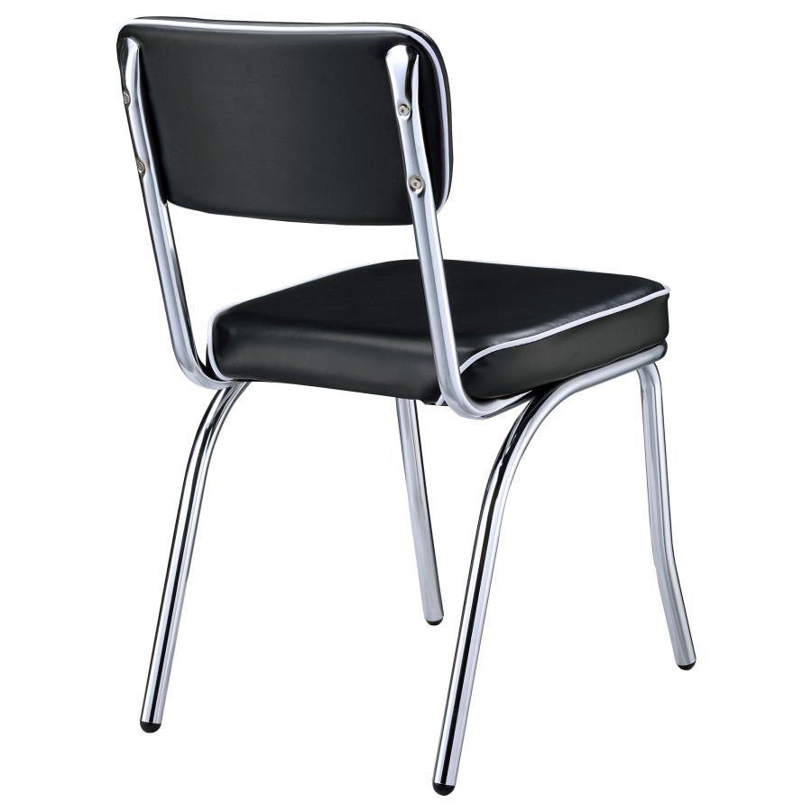 Retro Upholstered Dining Side Chair Black (Set of 2)-9