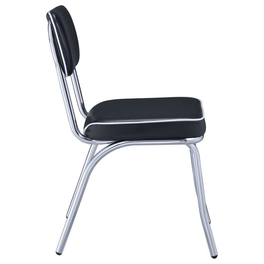 Retro Upholstered Dining Side Chair Black (Set of 2)-zoom-10