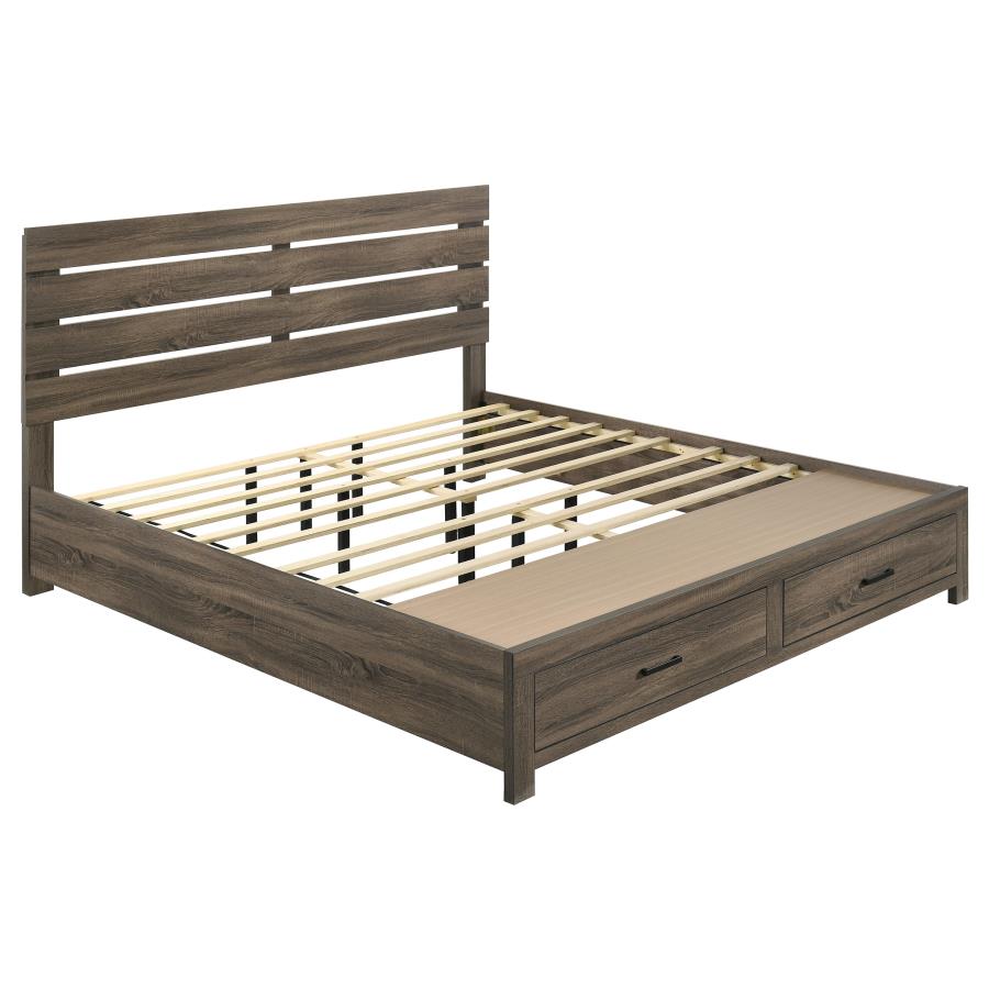 Brantford Wood Eastern King Storage Panel Bed Barrel Oak-1
