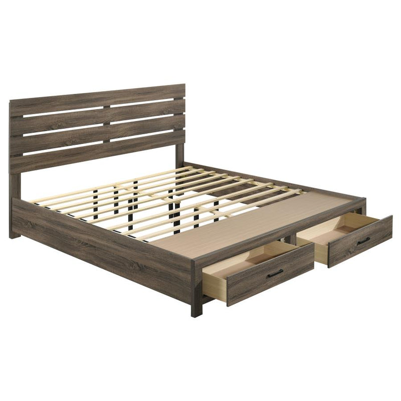 Brantford Wood Eastern King Storage Panel Bed Barrel Oak-zoom-