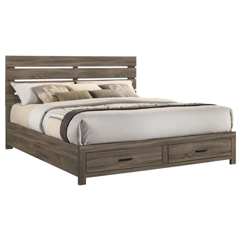 Brantford Wood Eastern King Storage Panel Bed Barrel Oak-zoom-