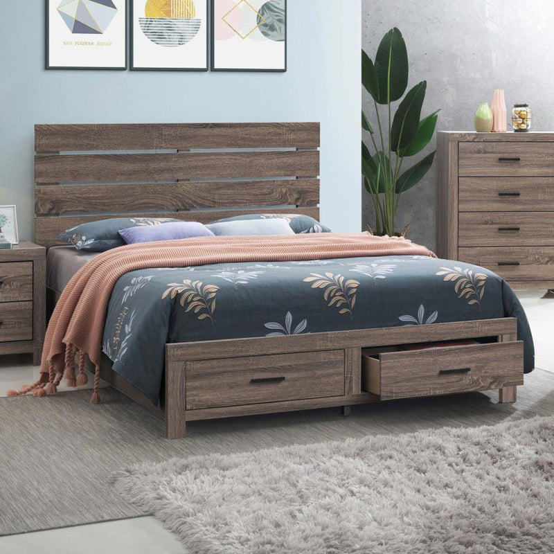 Brantford Wood Queen Storage Panel Bed Barrel Oak-zoom-