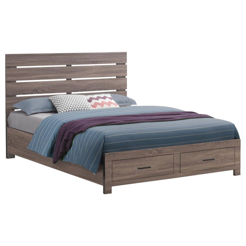 Brantford Wood Queen Storage Panel Bed Barrel Oak-zoom-