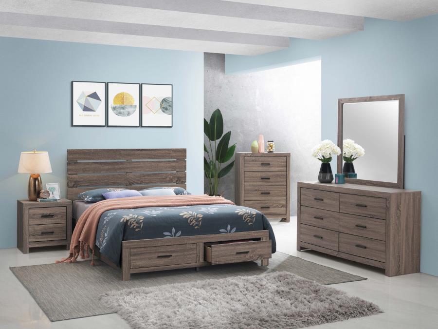 Brantford Wood Queen Storage Panel Bed Barrel Oak-8