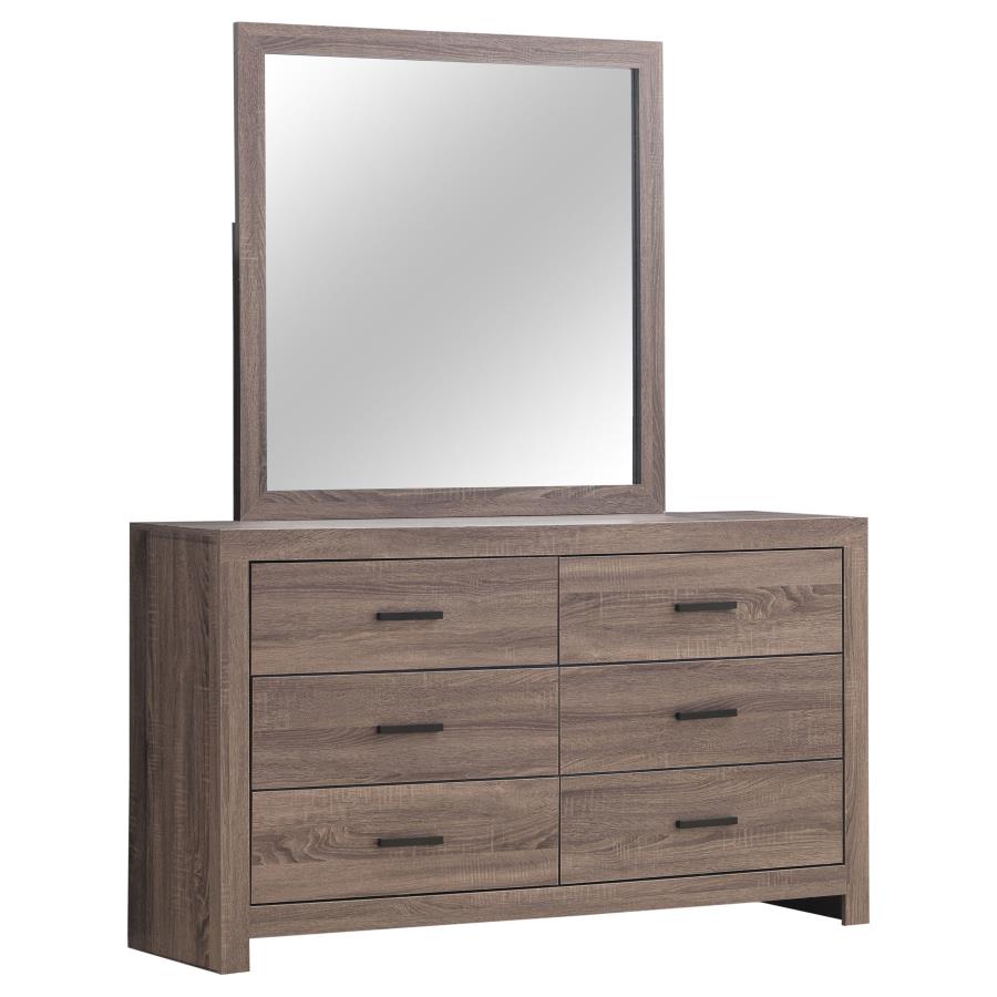 Brantford 6-drawer Dresser with Mirror Barrel Oak-1