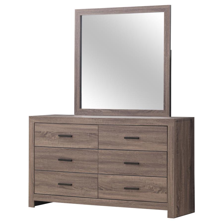Brantford 6-drawer Dresser with Mirror Barrel Oak-4
