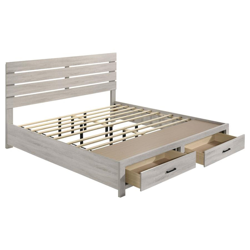 Brantford Wood Eastern King Storage Panel Bed Coastal White-zoom-