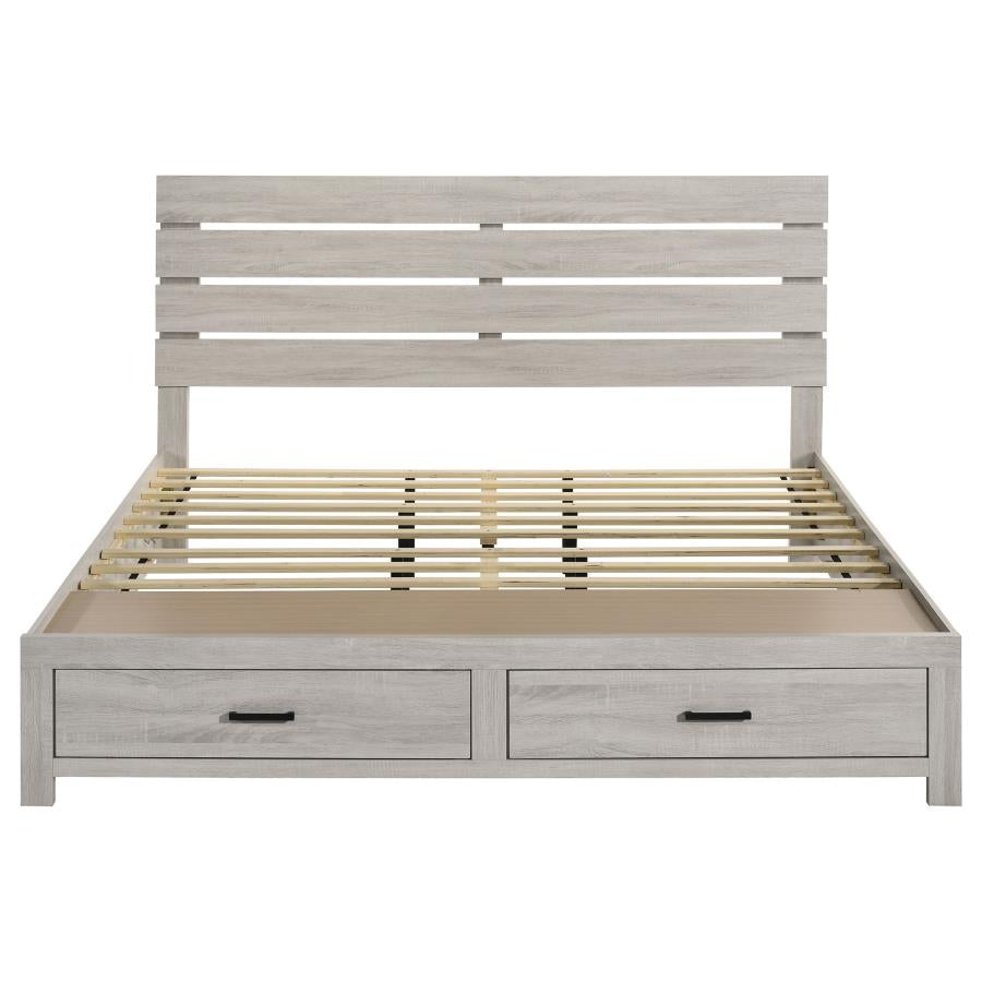 Brantford Wood Eastern King Storage Panel Bed Coastal White-zoom-5