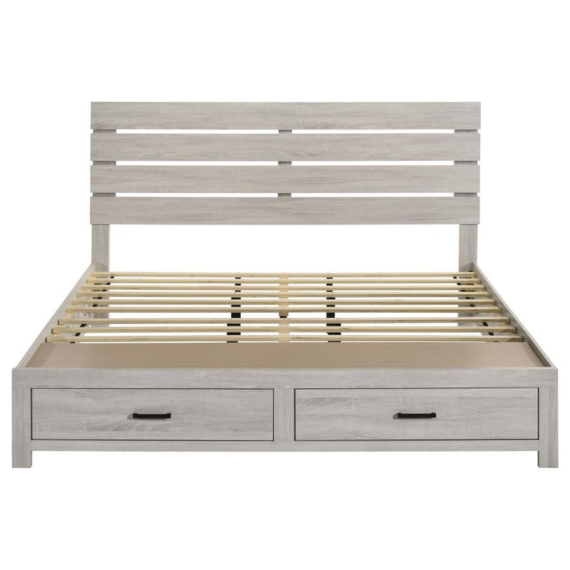Brantford Wood Eastern King Storage Panel Bed Coastal White-zoom-