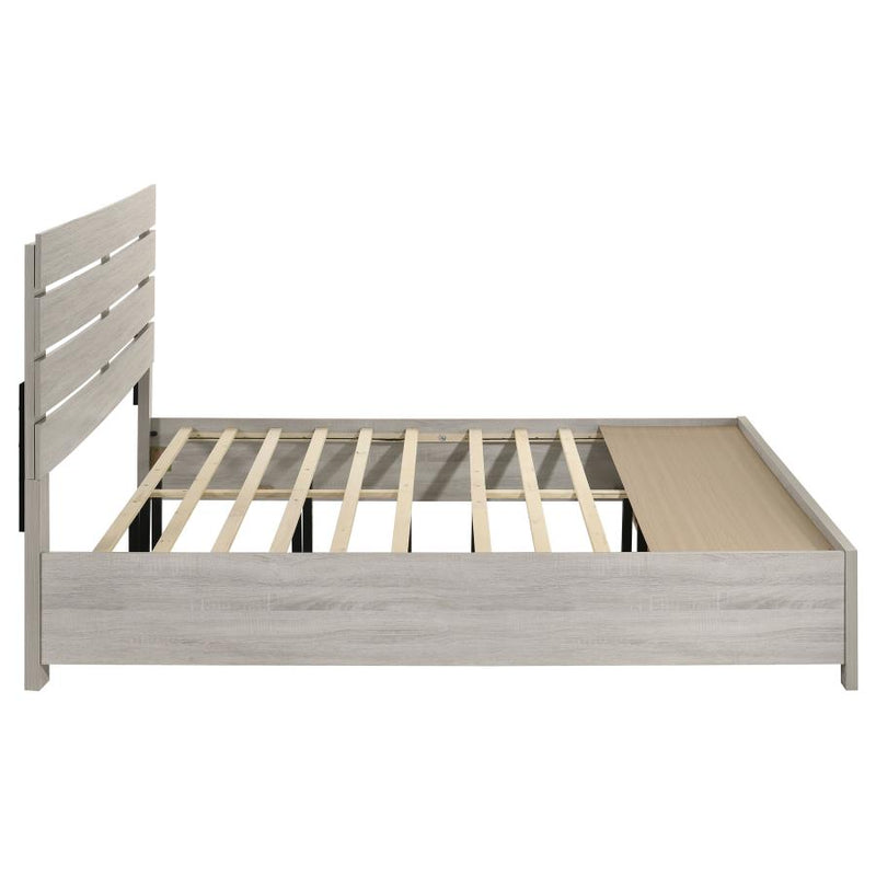 Brantford Wood Eastern King Storage Panel Bed Coastal White-zoom-