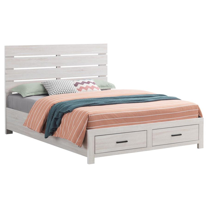 Brantford Wood Queen Storage Panel Bed Coastal White-zoom-