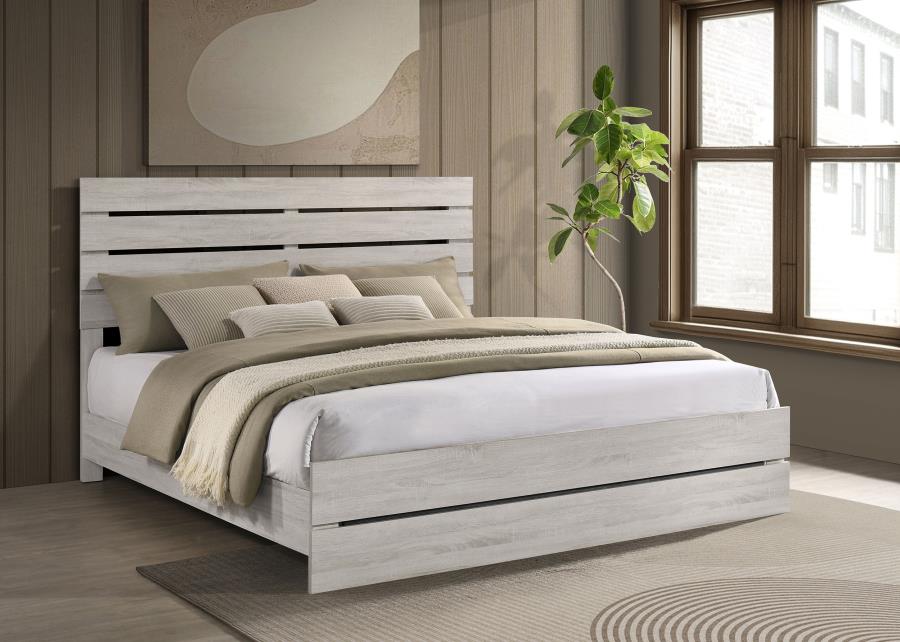 Brantford Wood Eastern King Panel Bed Coastal White-2
