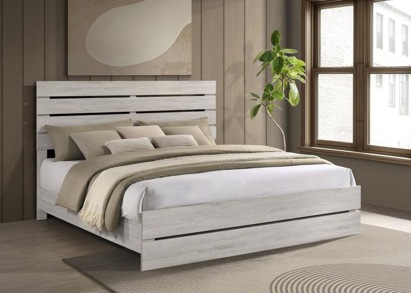 Brantford Wood Eastern King Panel Bed Coastal White-zoom-
